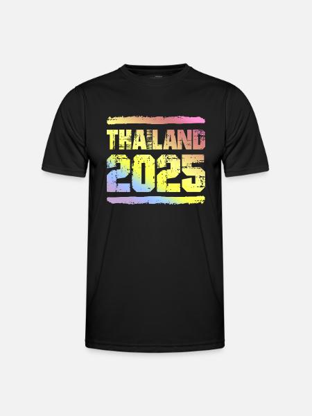 Thailand 2025 Bunt - Männer Funktions-T-Shirt - Schwarz