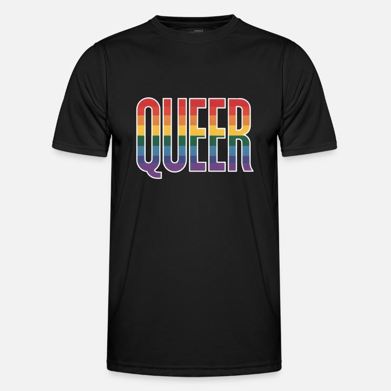 Queer - Cool queer Rainbow Logo - Men's Functional T-Shirt - black