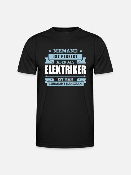 Funshirt Elektriker - Männer Funktions-T-Shirt - Schwarz