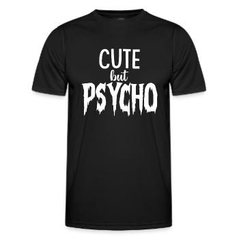 CUTE but PSYCHO - Psycho but SUSS - Men's Functional T-Shirt - black - Front - AI Model Male 178 dark (178cm)