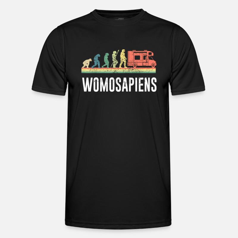 Camping Evolution Wohnmobil Womosapiens lustig - Männer Funktions-T-Shirt - Schwarz