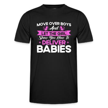 Midwife Obstetrician LD Work Gift - Men's Functional T-Shirt - black - Front - AI Model Male 178 dark (178cm)