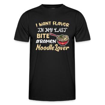 Ich will Geschmack in meinem letzten Bissen - - Männer Funktions-T-Shirt - Schwarz - Vorne - AI Model Male 178 dark (178cm)