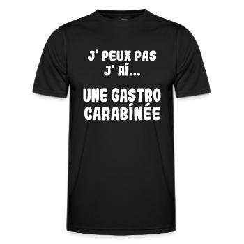 J'peux pas j'ai une Gastro carabinée - T-shirt sport Homme - noir - Devant - AI Model Male 178 dark (178cm)
