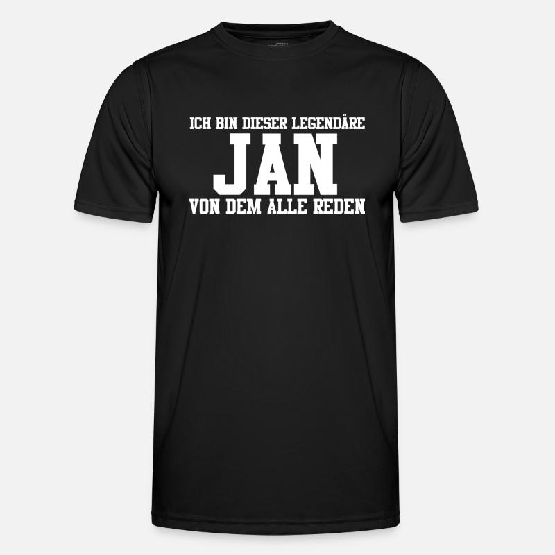 Jan Name Design - Männer Funktions-T-Shirt - Schwarz
