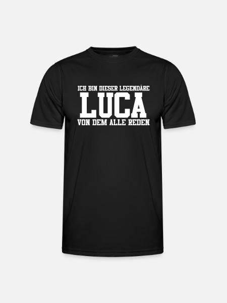Luca Name Design - Männer Funktions-T-Shirt - Schwarz