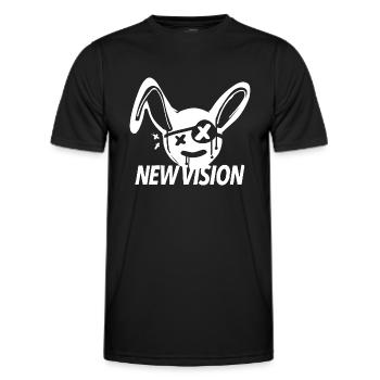 rabbit, new vision, sprüche - Männer Funktions-T-Shirt - Schwarz - Vorne - AI Model Male 178 dark (178cm)