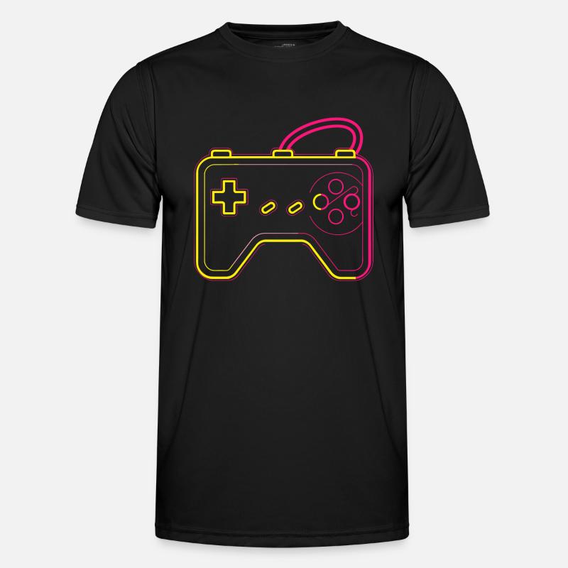 Retro Gaming Controller - Männer Funktions-T-Shirt - Schwarz
