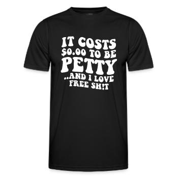 Il ne coûte rien d’être mesquin - T-shirt sport Homme - noir - Devant - AI Model Male 178 dark (178cm)