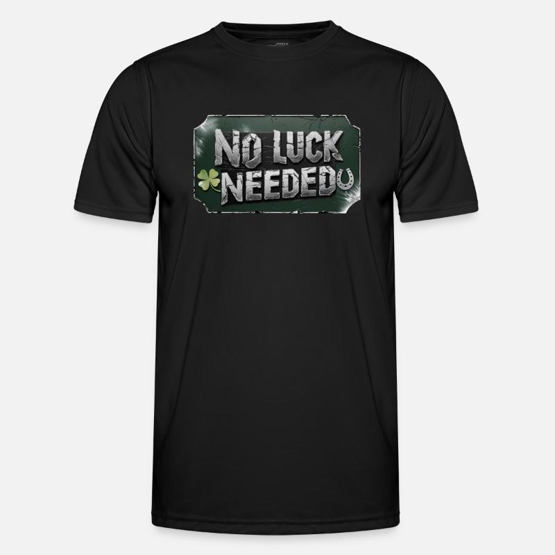 no luck needed - St.Patrick´s Day - Männer Funktions-T-Shirt - Schwarz