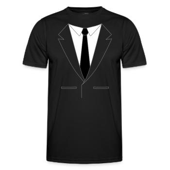 Costume avec cravate - T-shirt sport Homme - noir - Devant - AI Model Male 178 dark (178cm)