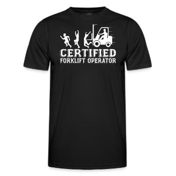 Certified Forklift Operator - Men's Functional T-Shirt - black - Front - AI Model Male 178 dark (178cm)