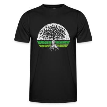 Arbre vert Co2 Climat Environnement Transition énergétique écologique bio - T-shirt sport Homme - noir - Devant - AI Model Male 178 dark (178cm)