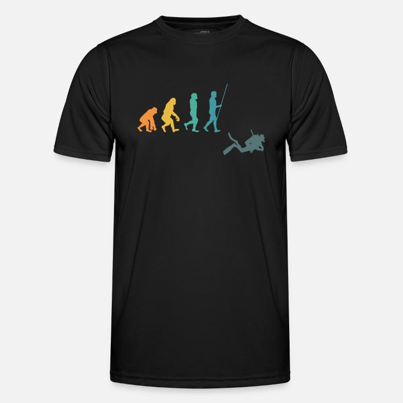 Taucher Evolution Tauchen Diving Geschenk - Männer Funktions-T-Shirt - Schwarz