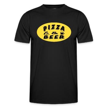Pizza - T-shirt sport Homme - noir - Devant - AI Model Male 178 dark (178cm)
