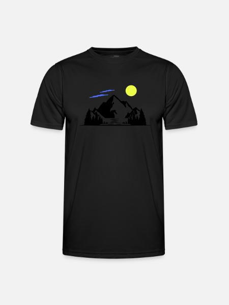 Berge - Männer Funktions-T-Shirt - Schwarz