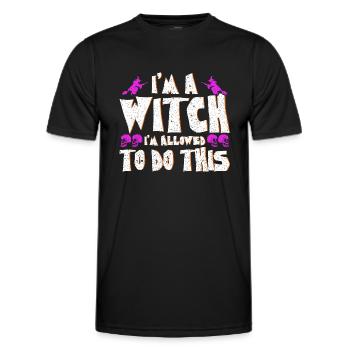 Horreur Halloween Je suis une sorcière effrayante - T-shirt sport Homme - noir - Devant - AI Model Male 178 dark (178cm)