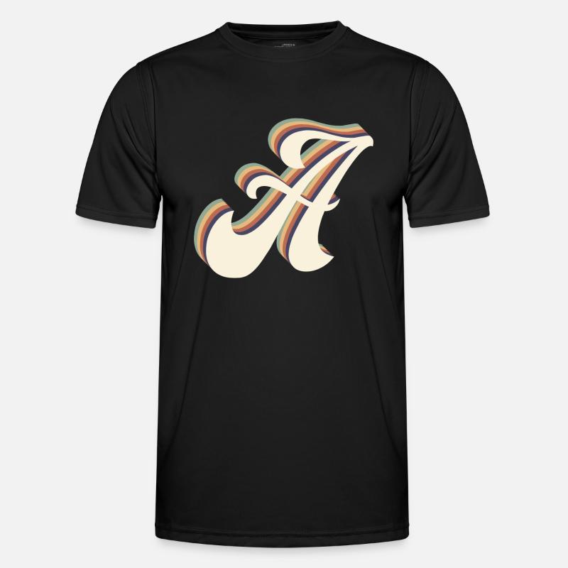 Buchstabe A - Männer Funktions-T-Shirt - Schwarz