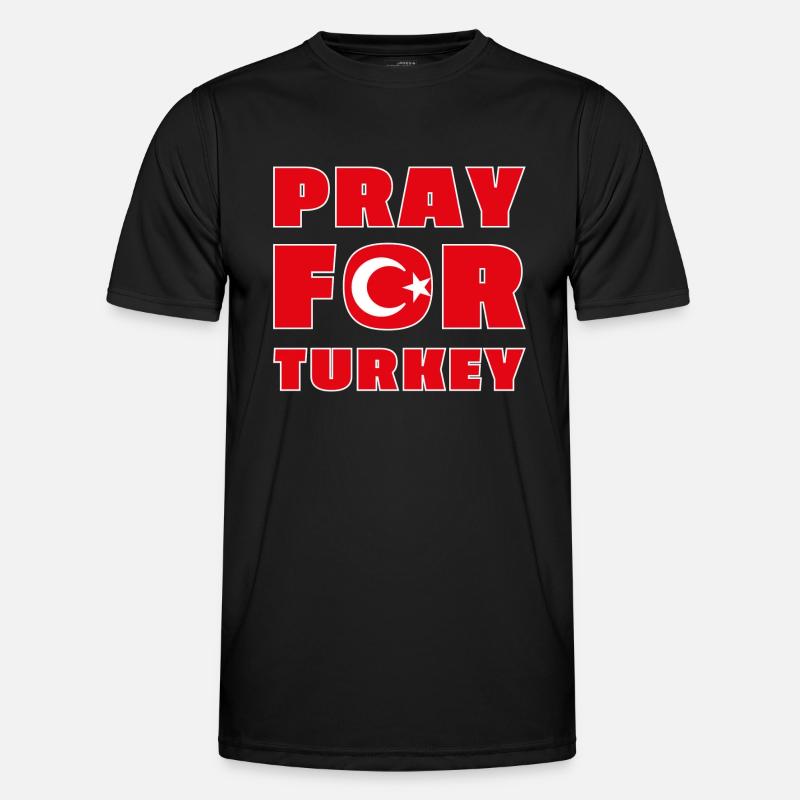 pray for turkey - Men's Functional T-Shirt - black