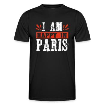 ICH BIN GLÜCKLICH IN PARIS - Männer Funktions-T-Shirt - Schwarz - Vorne - AI Model Male 178 dark (178cm)
