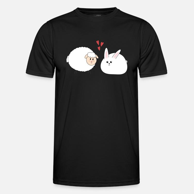 Rabbit and sheep, Easter - Men's Functional T-Shirt - black