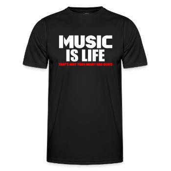 Musik ist Leben - Männer Funktions-T-Shirt - Schwarz - Vorne - AI Model Male 178 dark (178cm)