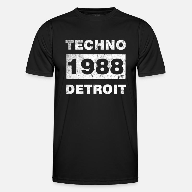 TECHNO MUSIC WHITE - Men's Functional T-Shirt - black