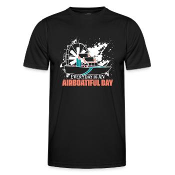 Everyday Is An Airboatiful Day Airboat Propeller S - Männer Funktions-T-Shirt - Schwarz - Vorne - AI Model Male 178 dark (178cm)