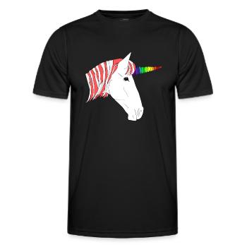 Licorne arc-en-ciel - T-shirt sport Homme - noir - Devant - AI Model Male 178 dark (178cm)