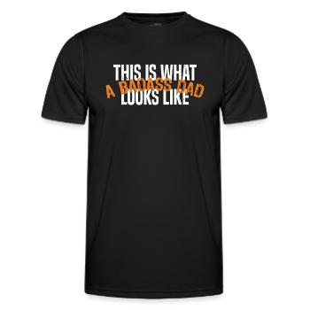 This is what a badass dad looks like - Men's Functional T-Shirt - black - Front - AI Model Male 178 dark (178cm)