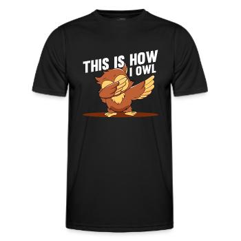 This Is How I Owl Bird Lover Nocturnal Funyy Dabbi - Men's Functional T-Shirt - black - Front - AI Model Male 178 dark (178cm)