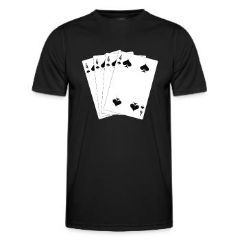 Spielkarten - Männer Funktions-T-Shirt - Schwarz - Vorne - AI Model Male 178 dark (178cm)