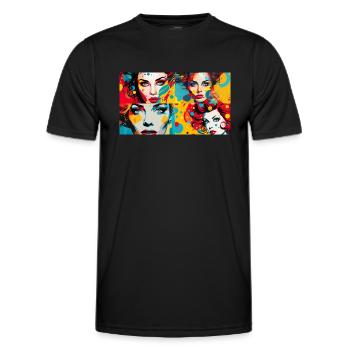 Women Pop Art Classic - Männer Funktions-T-Shirt - Schwarz - Vorne - AI Model Male 178 dark (178cm)