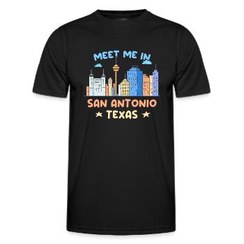 Retrouvez-moi à San Antonio Design for Proud - T-shirt sport Homme - noir - Devant - AI Model Male 178 dark (178cm)