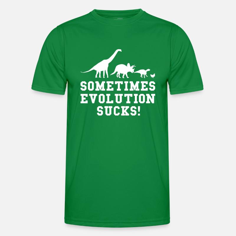 Sometimes Evolution Sucks Dino witziger Spruch Männer Funktions-T-Shirt