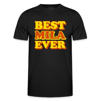 Cadeau amusant avec prénom Mila - T-shirt sport Homme - noir - Devant - AI Model Male 178 dark (178cm)