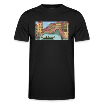 Venice, Italy - Pixel Art - Men's Functional T-Shirt - black - Front - AI Model Male 178 dark (178cm)