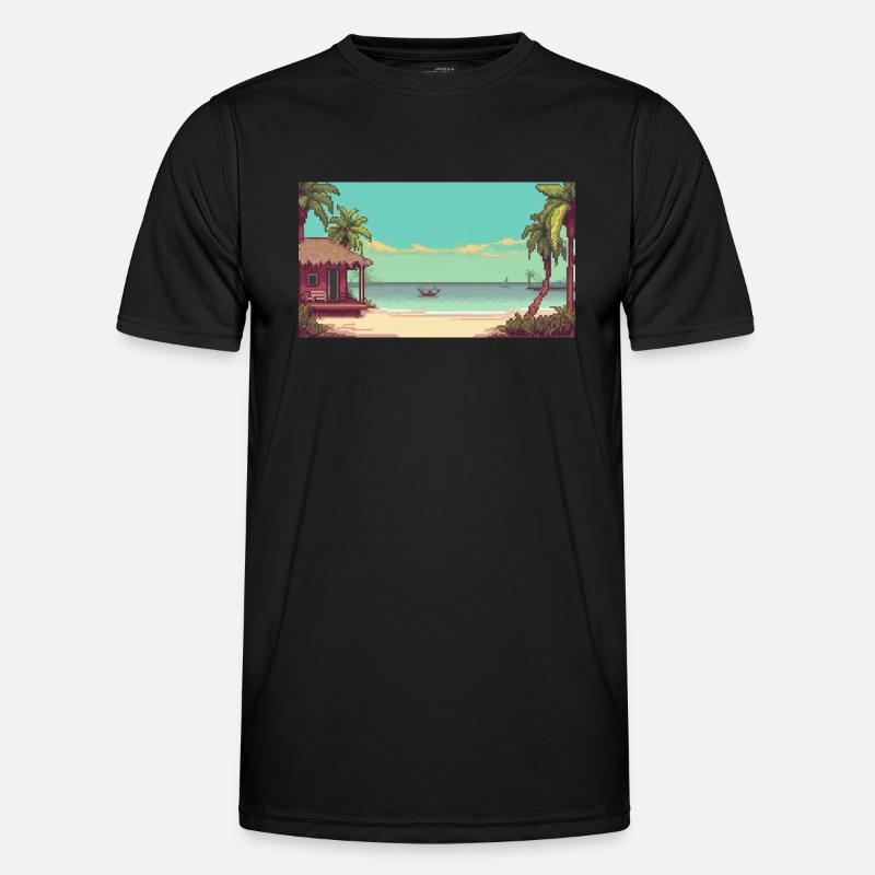 Isla Holbox, Mexiko - Pixel Art - Männer Funktions-T-Shirt - Schwarz