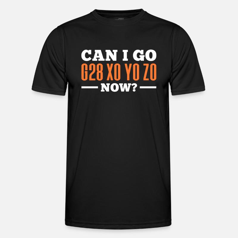 Can I Go CNC Machinist Code Metal Männer Funktions-T-Shirt