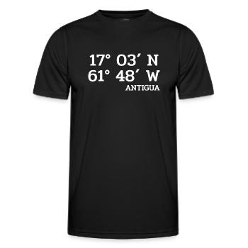 Antigua Coordinates - Coordinates - Caribbean - Men's Functional T-Shirt - black - Front - AI Model Male 178 dark (178cm)