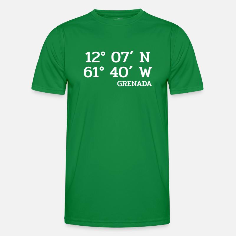 Grenada Coordinates - Coordinates - Caribbean Men's Functional T-Shirt