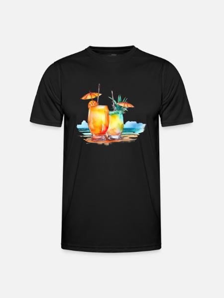 COCKTAIL ON THE BEACH - Men's Functional T-Shirt - black