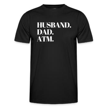 Husband Dad Atm Lustige Vatertags Geschenkidee - Männer Funktions-T-Shirt - Schwarz - Vorne - AI Model Male 178 dark (178cm)