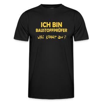 Building materials tester - Men's Functional T-Shirt - black - Front - AI Model Male 178 dark (178cm)