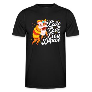 Live Love Danse du Lion Nouvel An Chinois Danseuse Lion - T-shirt sport Homme - noir - Devant - AI Model Male 178 dark (178cm)