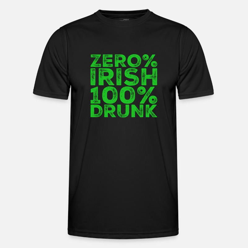 Zero% Irish, 100% drunk - Men's Functional T-Shirt - black