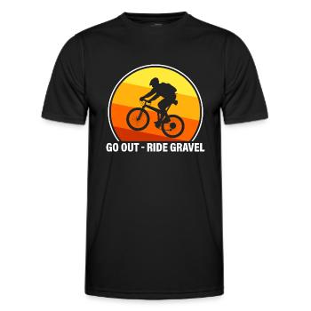 Go out – ride Gravel - Men's Functional T-Shirt - black - Front - AI Model Male 178 dark (178cm)