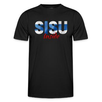 Sisu Innen - Männer Funktions-T-Shirt - Schwarz - Vorne - AI Model Male 178 dark (178cm)