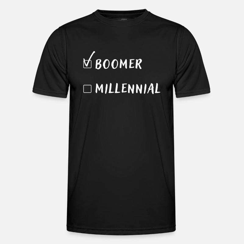 Millennial oder Boomer - Männer Funktions-T-Shirt - Schwarz