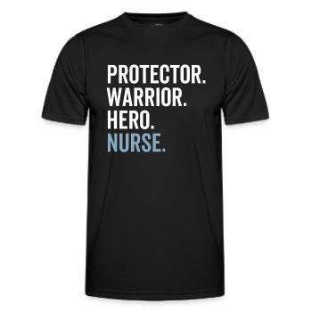 Protecteur Guerrier Héros Infirmière - T-shirt sport Homme - noir - Devant - AI Model Male 178 dark (178cm)